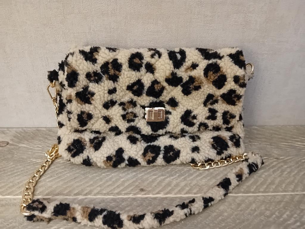 Teddy handtas luipaardprint, Handtassen en Accessoires, Ophalen, Nieuw, Beige, Handtas