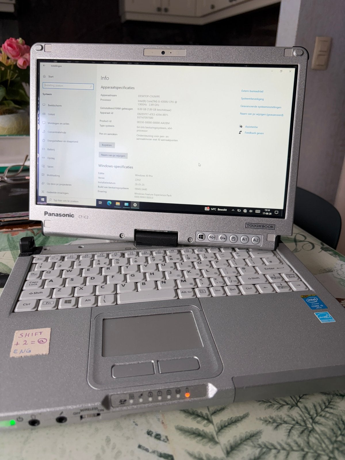 Panasonic CF-C2, Ophalen of Verzenden, Gebruikt, 12 inch, SSD