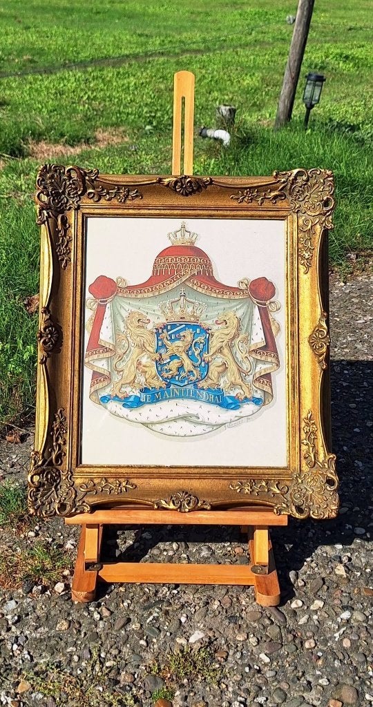 Pracht barok lijst met het Koninklijk Wapen de Nederlanden., Antiek en Kunst, Ophalen