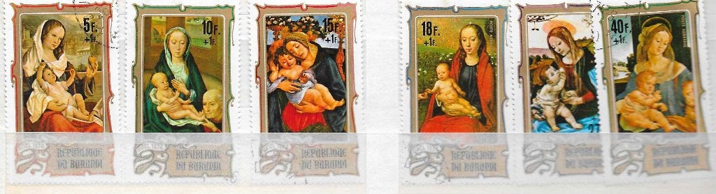 Timbres Noel  Burundi 6, Envoi, Affranchi