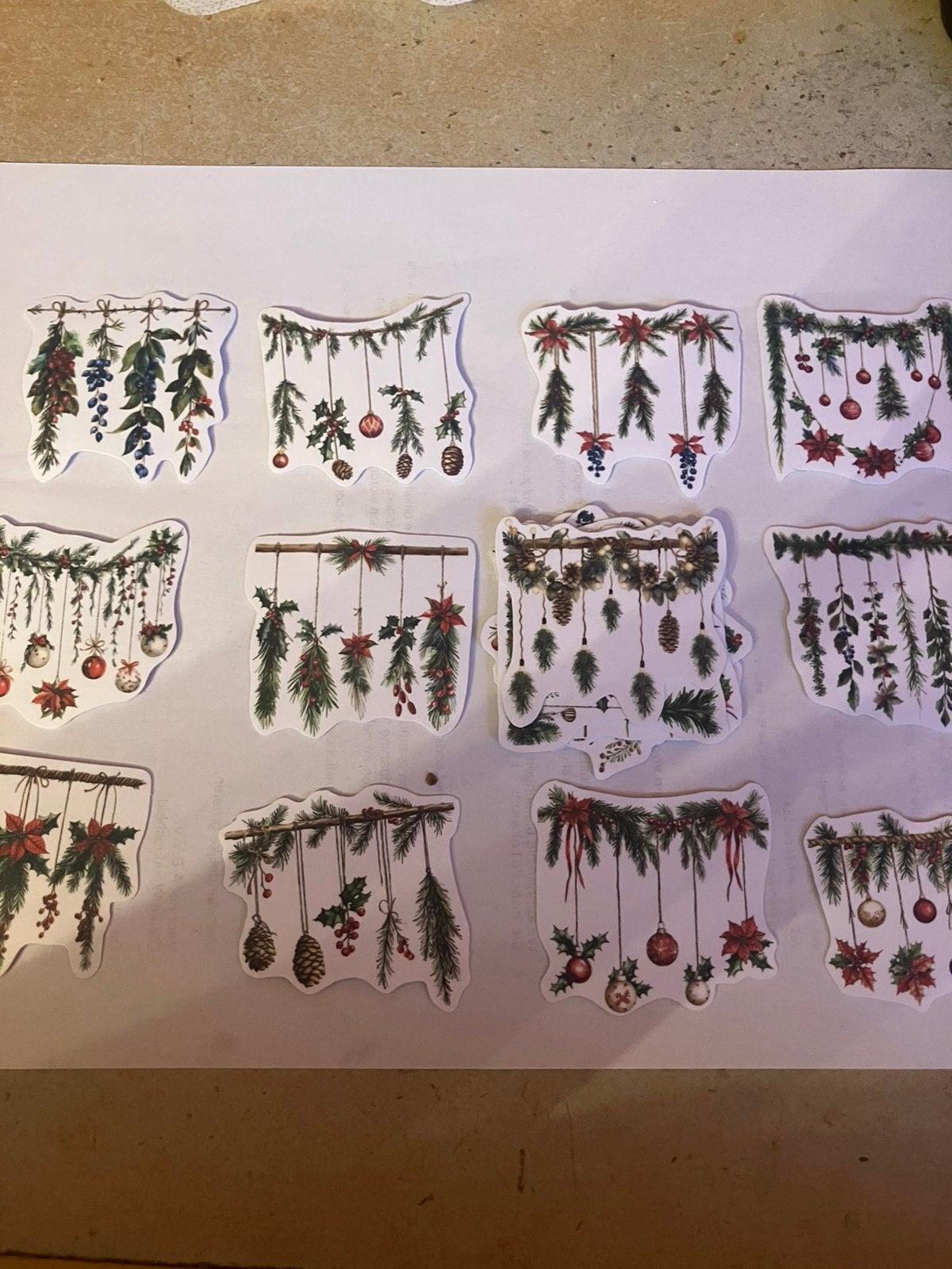 Scrapbooking 20 stickers kerst takken, Hobby en Vrije tijd, Scrapbooking, Ophalen, Zo goed als nieuw