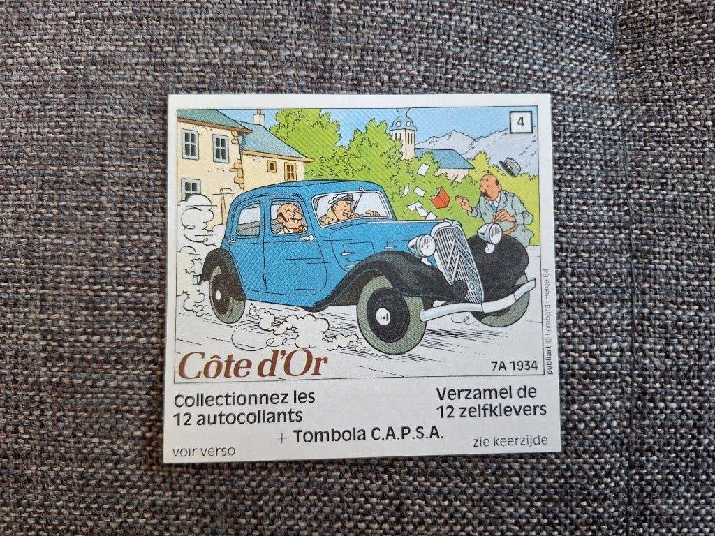 Herge Kuifje - Sticker Citroën Cote d'Or (Axel-variant 1984), Ophalen of Verzenden, Kuifje, Zo goed als nieuw, Plaatje, Poster of Sticker