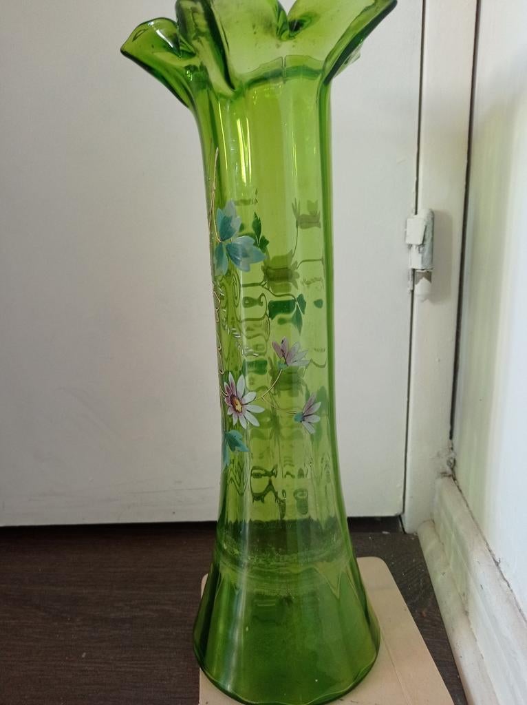 Vase Art nouveau  vert  à enlever  à Ixelles, Enlèvement, Comme neuf, Vert