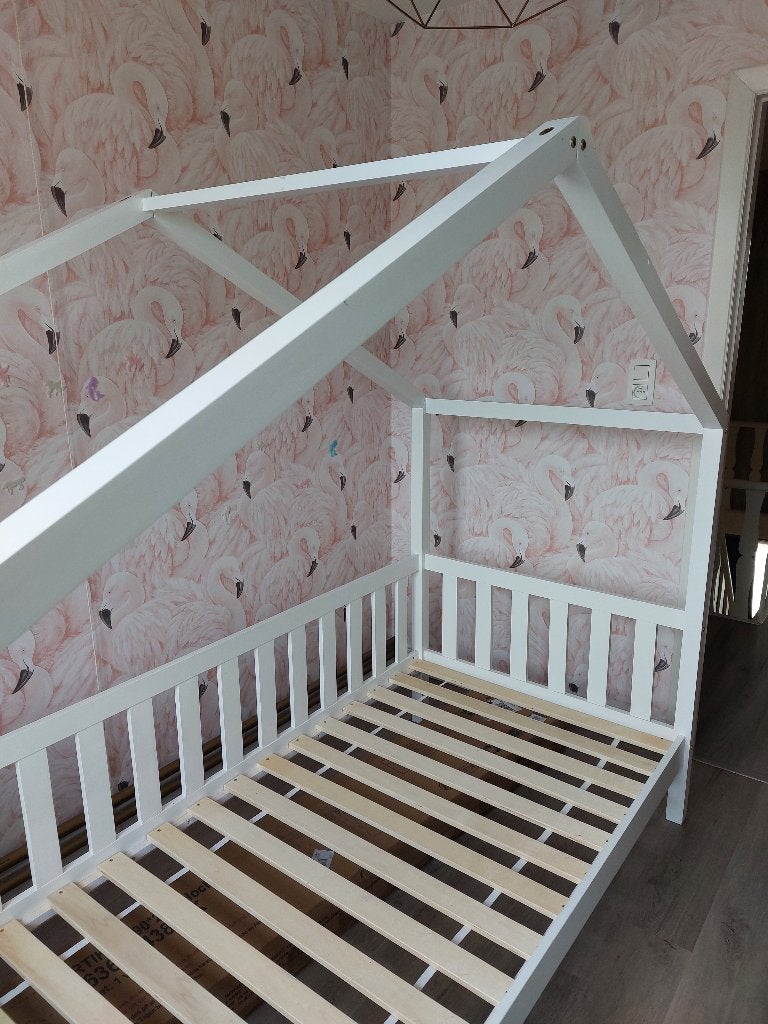 Kinderbed, Ophalen, 90 cm, Eenpersoons, Wit