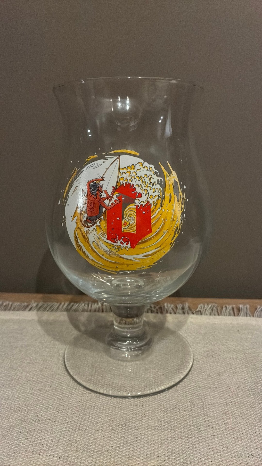 Duvel glas: Kobe de Keyzer, Ophalen of Verzenden, Zo goed als nieuw, Glas of Glazen, Duvel