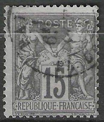 Frankrijk 1876/1878 - Yvert 77 II - Type Sage - 15 c. (ST), Verzenden, Gestempeld