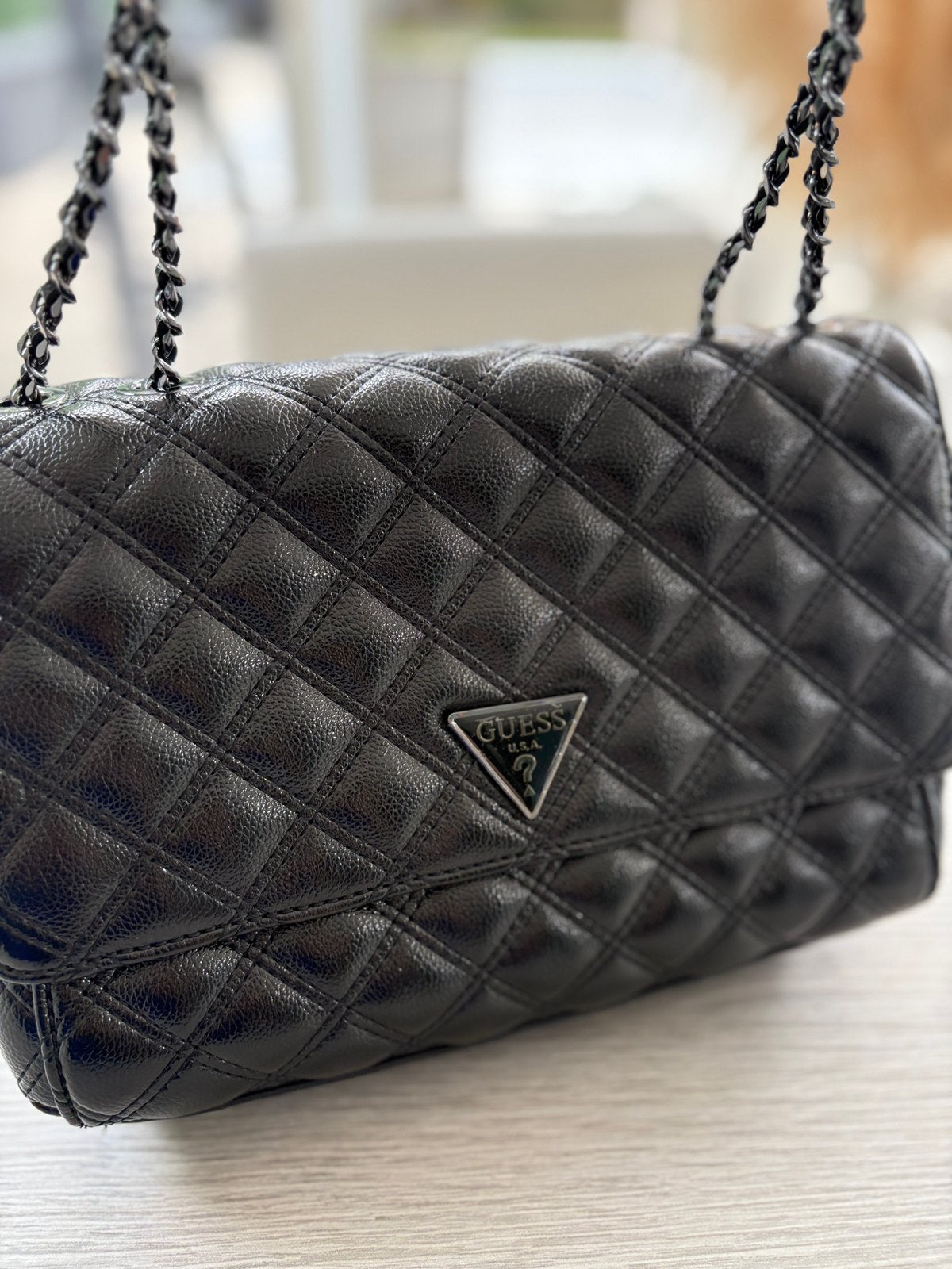 Guess Cessily zwart blinkend handtas schoudertas crossbody, Ophalen of Verzenden, Nieuw, Zwart, Handtas