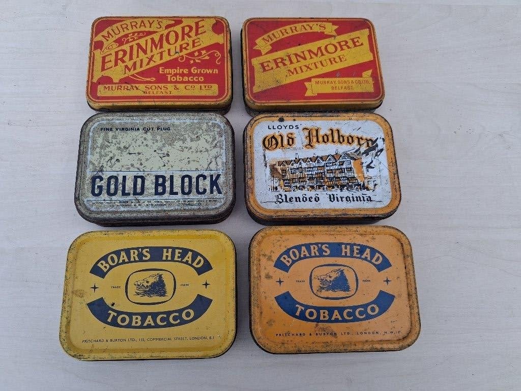 lot de vieilles canettes de tabac, Collections, Enlèvement ou Envoi, Utilisé, Ustensile