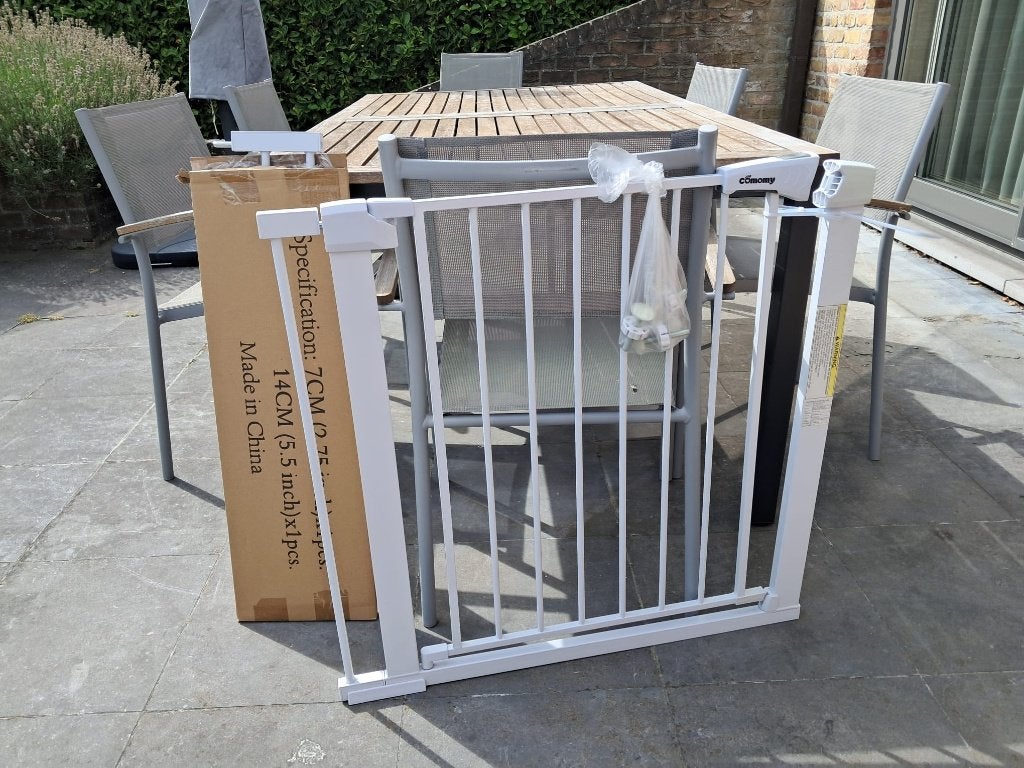 Wit traphekje Conomy: h:76cm b:75-103 cm  | Extra breed, Barrière de sécurité, Comme neuf, Enlèvement, Métal ou Fer