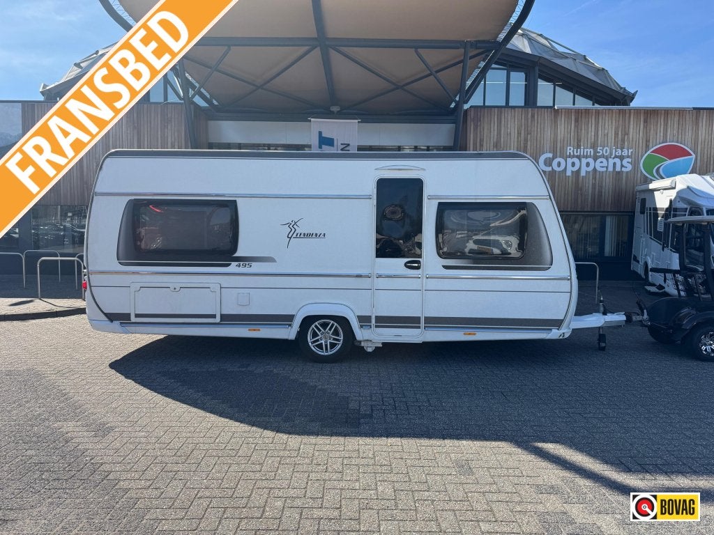 Fendt Tendenza 495 SFR 2019 MOVER + AIRCO!, Caravans en Kamperen, Rondzit, Vast bed, Schokbreker, 1250 - 1500 kg