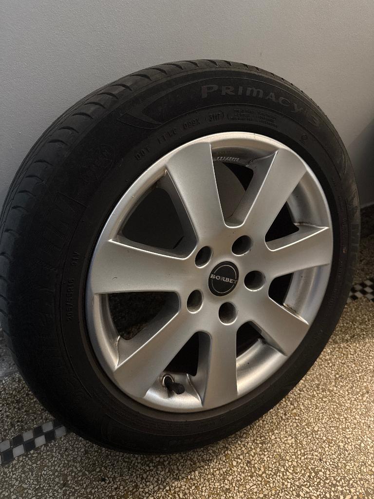 Jantes avec pneu Michelin 205 55 R16 91V, Ophalen, Gebruikt, Velg(en), 16 inch