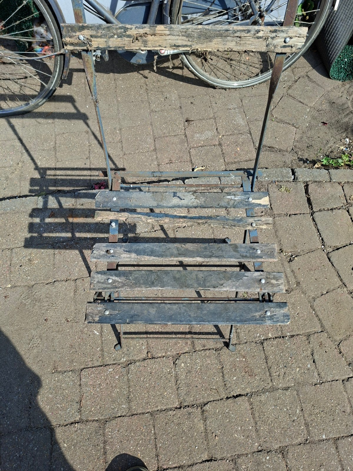 ijzer plooi stoel, Ophalen