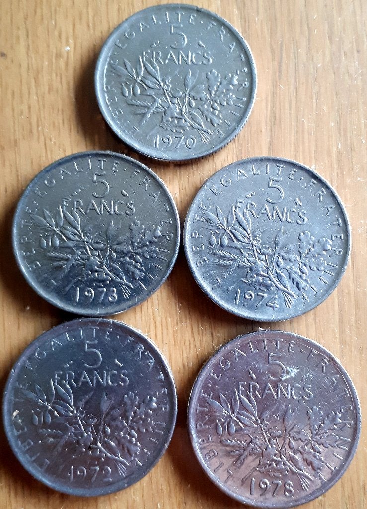 FRANCE : 5 FRANCS 1970 /72/73/74/78 KM 926a.1 pièce, Enlèvement ou Envoi, France, Monnaie en vrac