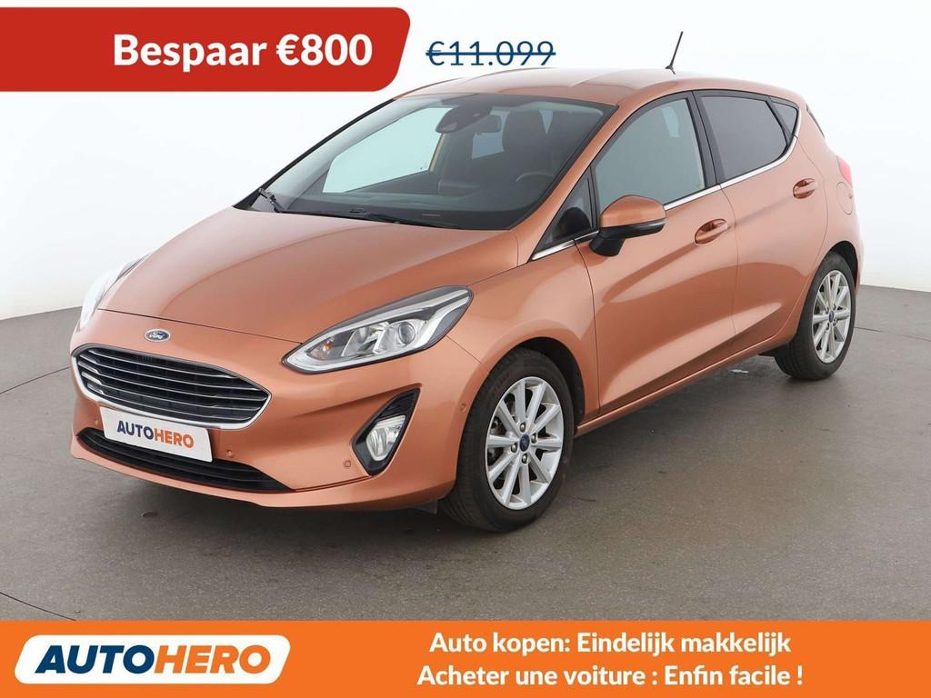 Ford Fiesta 1.0 EcoBoost Titanium (bj 2019), Auto's, Stof, Gebruikt, Overige kleuren, Fiësta