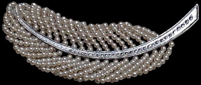 broche en marcassite à fausses perles, Enlèvement ou Envoi, B, Utilisé, B