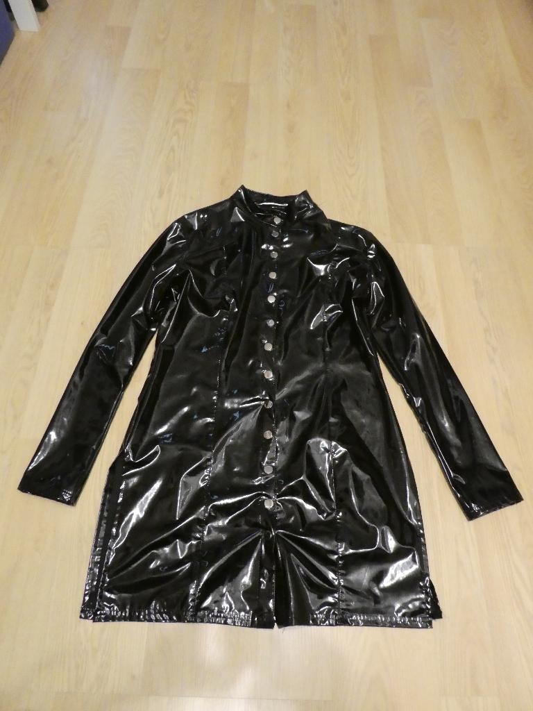 Jurkje Met Knoppen Lak PVC Zwart, Kleding | Dames, Ophalen of Verzenden, Nieuw, Zwart