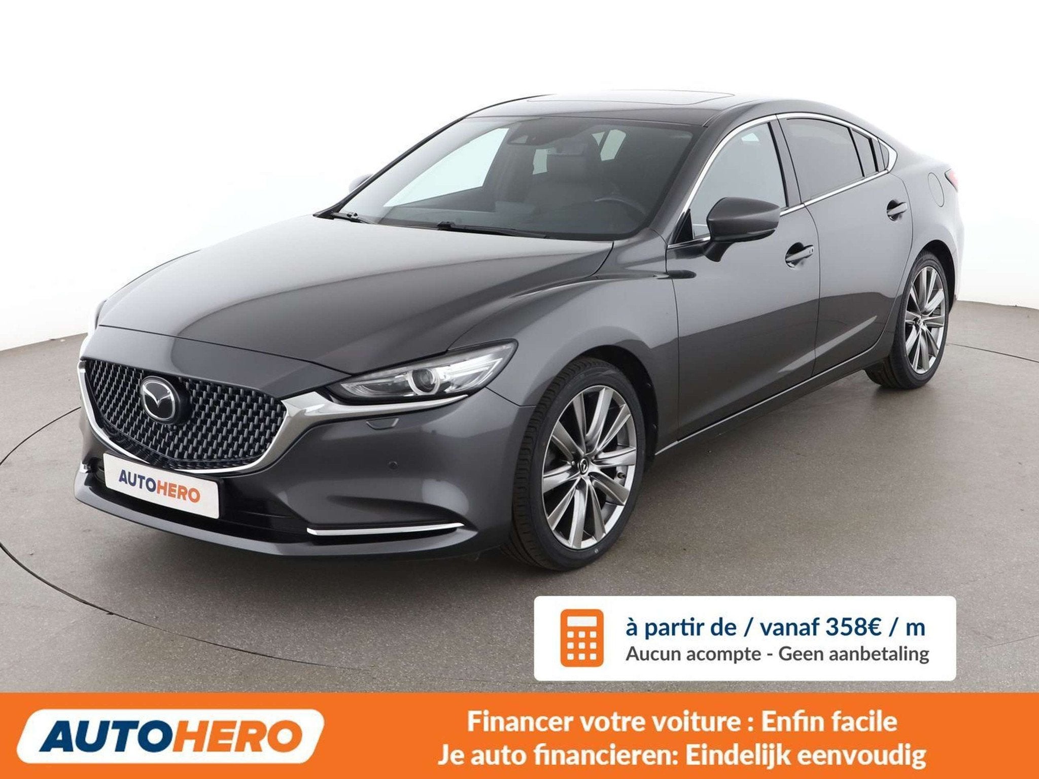 Mazda 6 2.0 Exclusive-Line (année de construction 2019), Autos, Cuir, Argent ou Gris, Détection des panneaux routiers, Noir