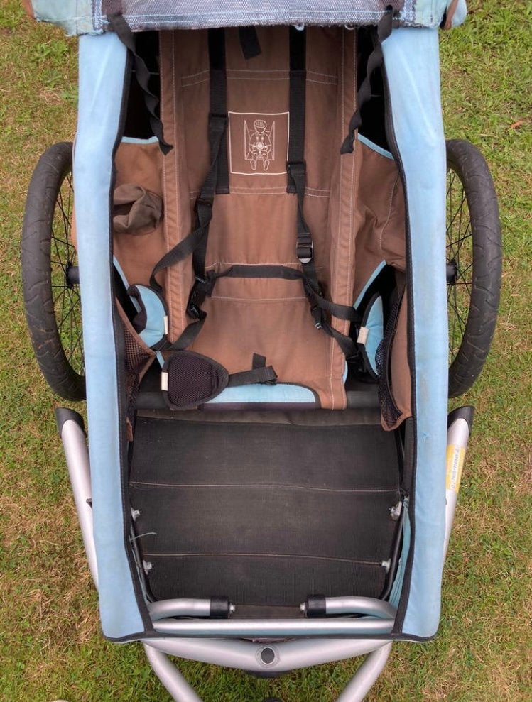 Croozer fietskar met vering, verlichting en baby-schommeltje, Fietsen en Brommers, Ophalen, Gebruikt, Opvouwbaar, 20 tot 40 kg
