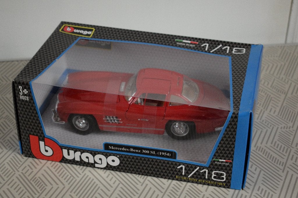 miniatuur auto 1:18 nieuw burago mercedes 300 sl 1954, Ophalen of Verzenden, Nieuw, Burago