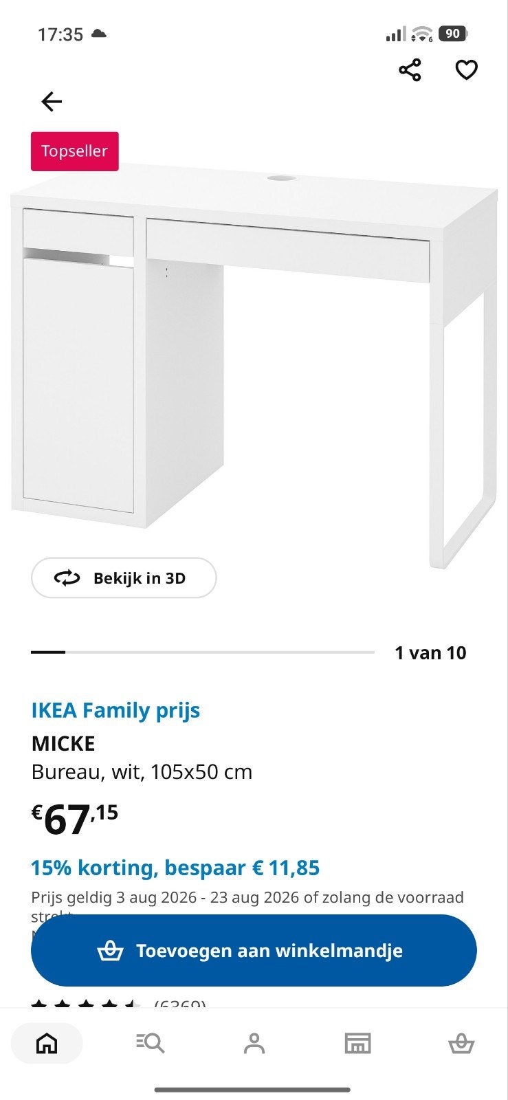 Bureau Mickey IKEA, Maison & Meubles, Bureaux, Goulotte de câbles, Enlèvement, Utilisé, IKEA
