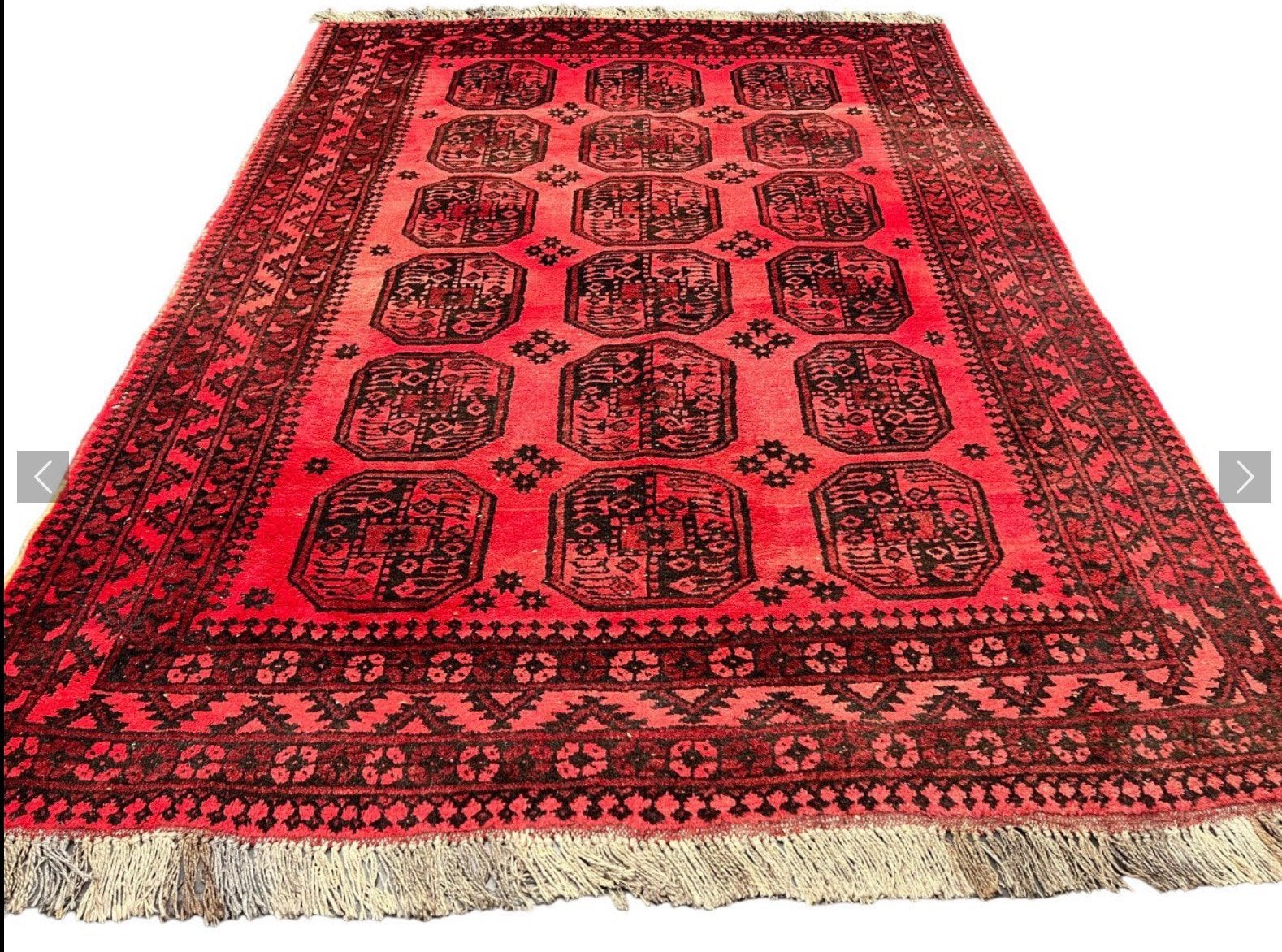 Tapis art déco afghan ancien noué à la main 290 x 210, Enlèvement, Utilisé