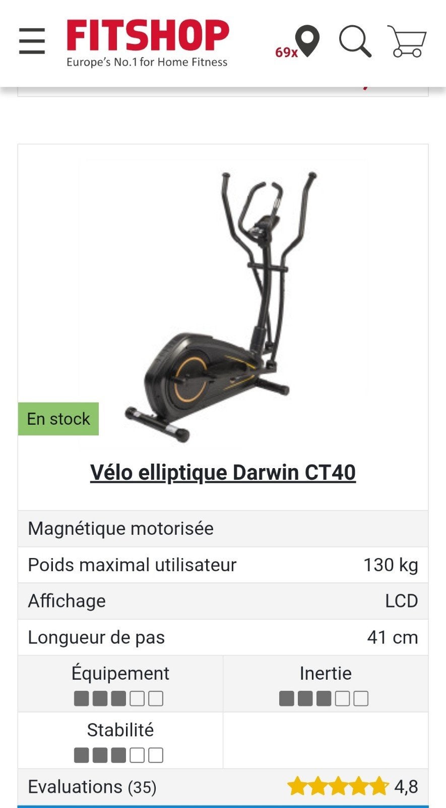 Vélo elliptique Darwin ct40, Enlèvement, Vélo elliptique