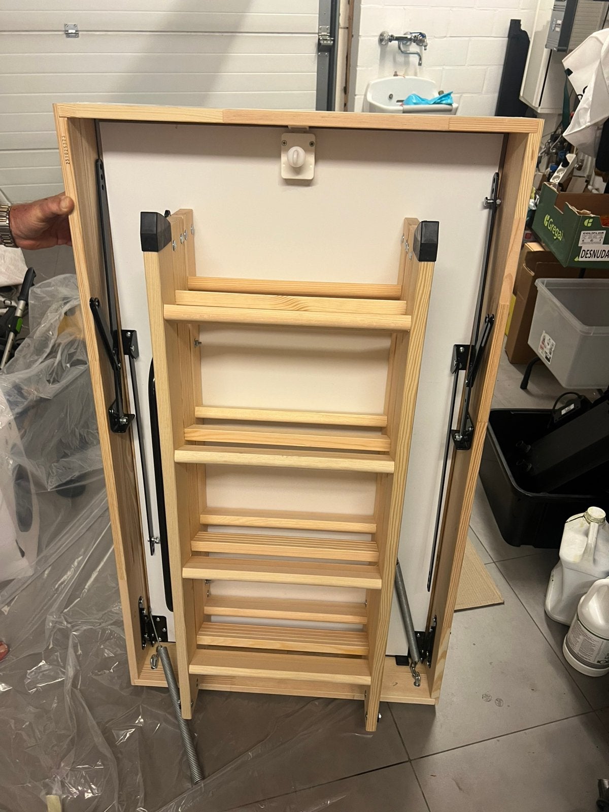 Zolderladder, Bricolage & Construction, Échelles & Escaliers, Comme neuf, Échelle, Pliable ou rétractable/escamotable, Enlèvement