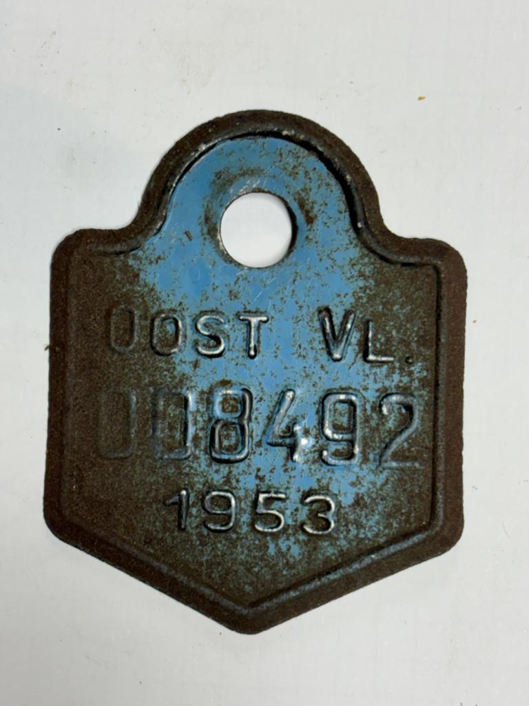 Bromfietsplaat 1953 Fietsplaten plaque velo taksplaatjes, Enlèvement