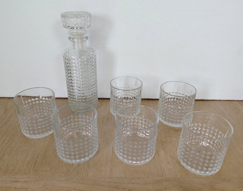 Set Verlipack Vintage les1970, carafe de 0,5 L + 6 verres, Enlèvement ou Envoi