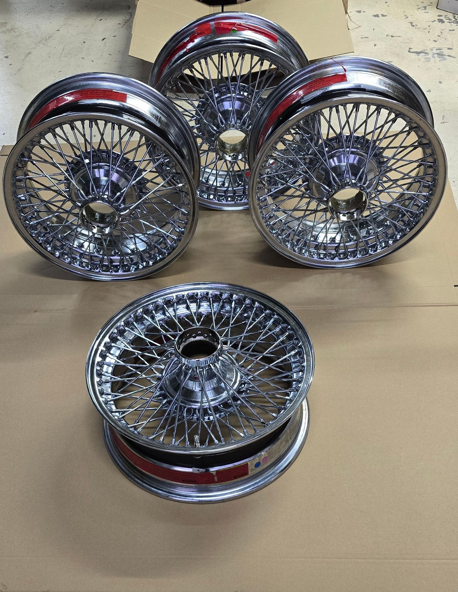 Spaakwielen CHROOM voor klassieke Jaguar XK120-140-150, Velg(en), -, -, Nieuw