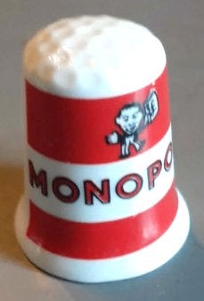 des a coudre de collection jeu société monopoly (1), Collections, Dés à coudre, Enlèvement ou Envoi, Comme neuf, Porcelaine