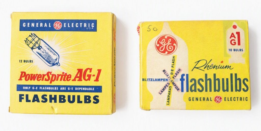 Vintage GE Rhenium AG1 + AG1 📸 lampes flash GE, Enlèvement ou Envoi, Comme neuf, Autres marques, Autres types