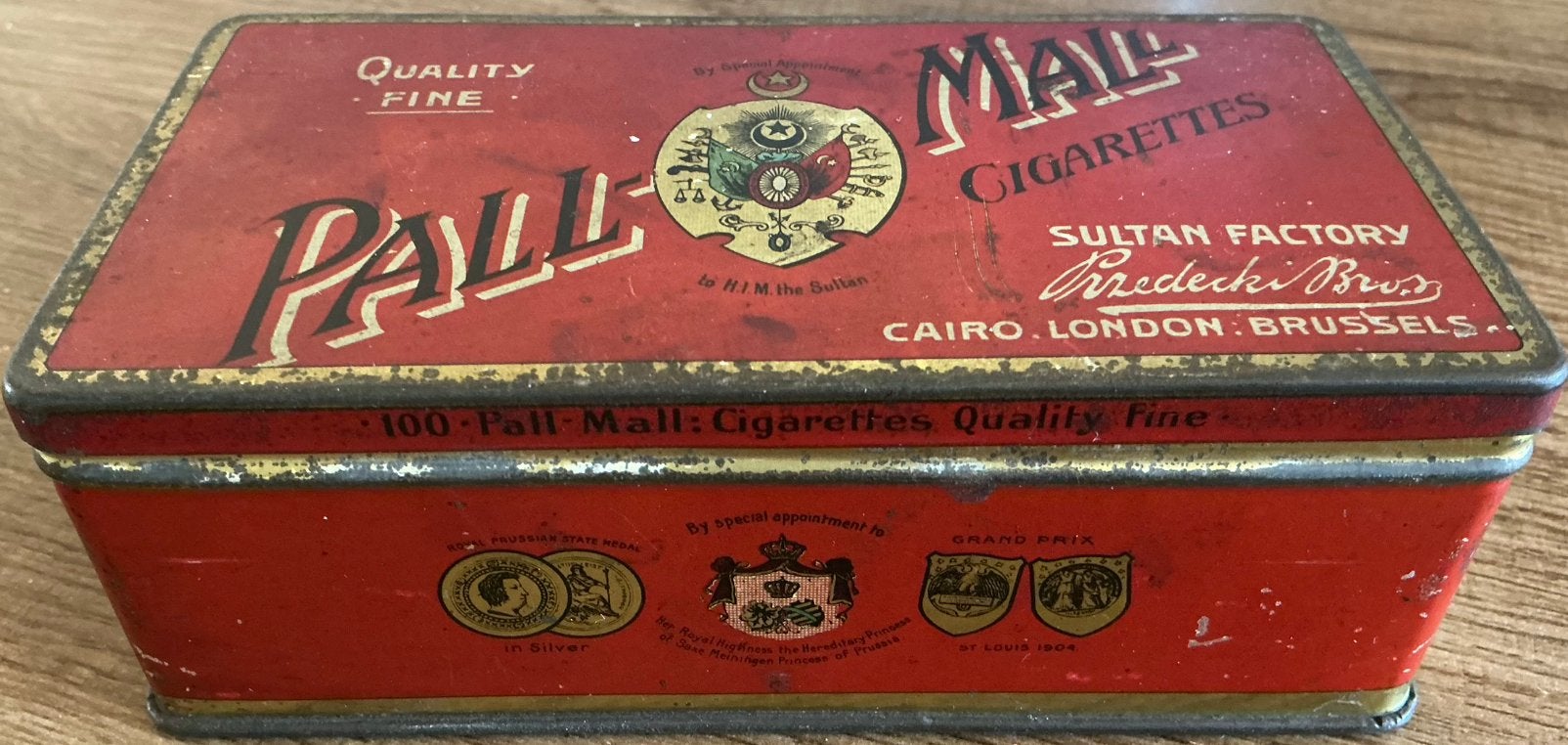 PALL-MALL CIGARETTES/100 CIGARETTES blik, Ophalen of Verzenden, Gebruikt, Tabaksdoos of Verpakking