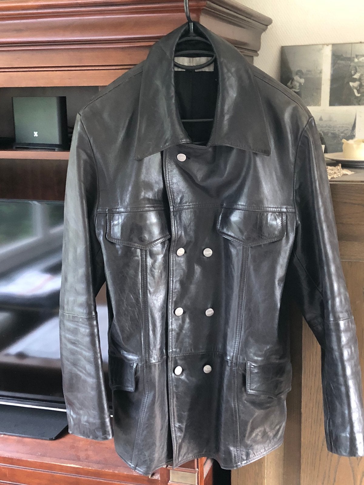 Retro lederen vest italiaans zeer zacht leer, Ophalen of Verzenden, Tweedehands, Heren, Jas | leer