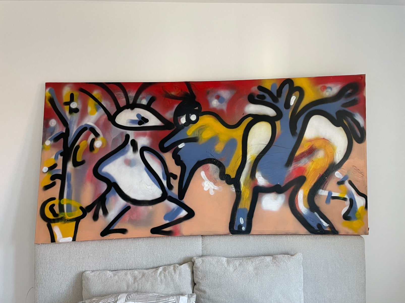 Mooie grote canvas. 1m90 op 95, Ophalen