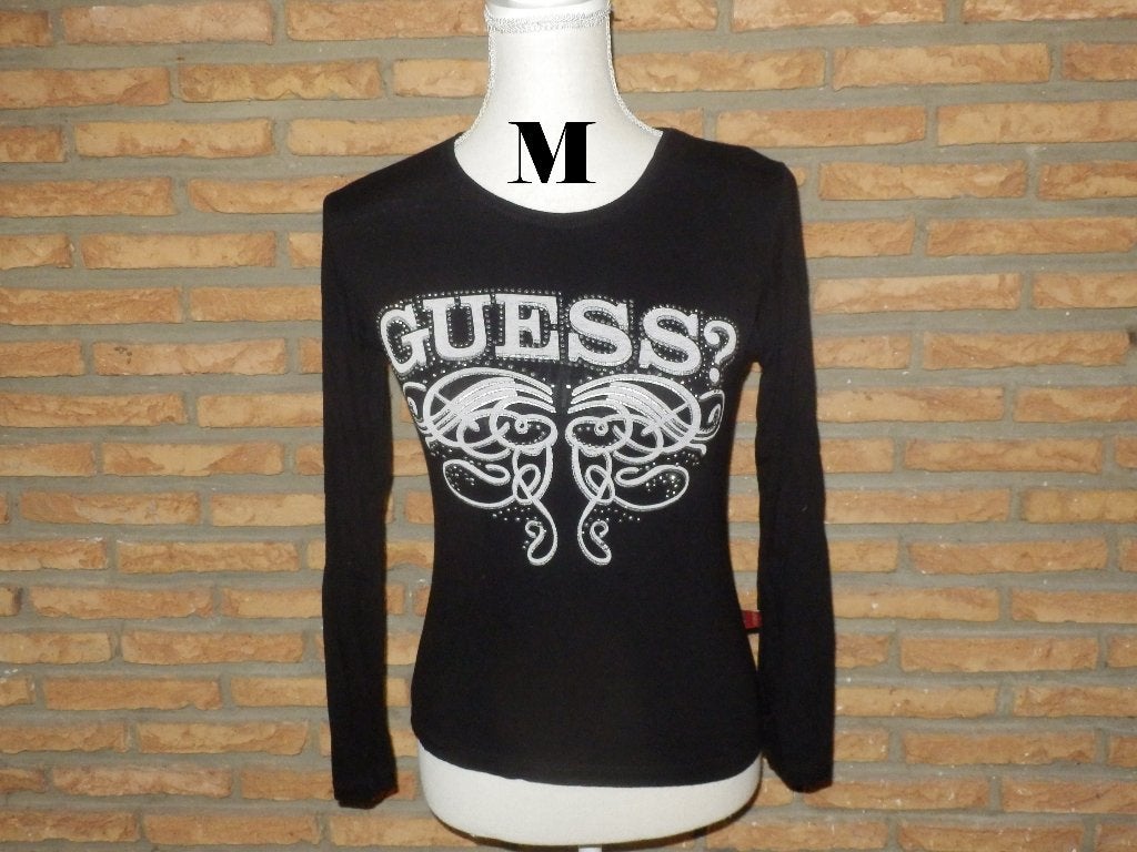(4)- blouse femme t.38 noir - guess -, Maat 38/40 (M), Guess, Zwart, Ophalen of Verzenden