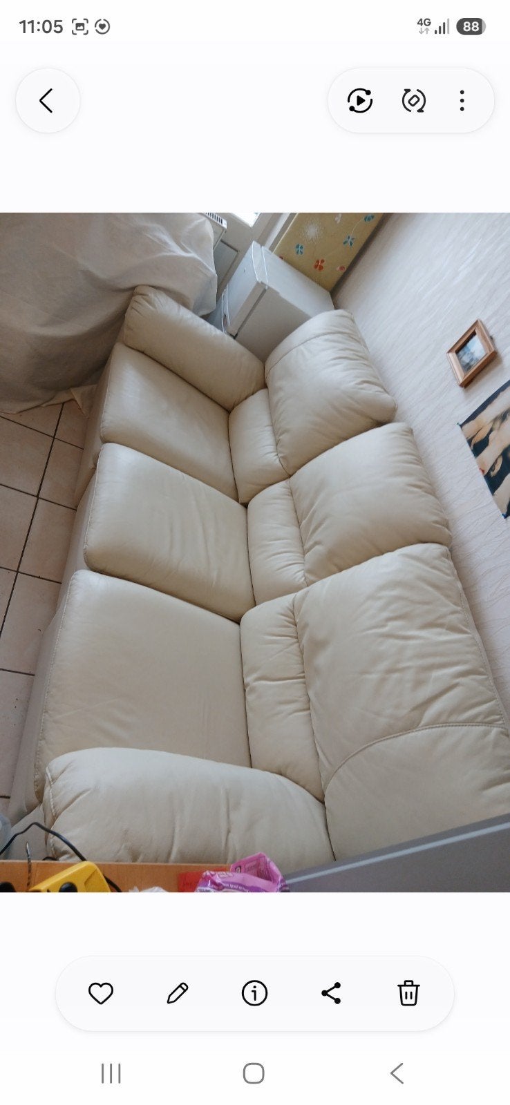 CANAPPÉ CUIR BLANC 3 A 5 PLACES PRIX 400 EUR, Enlèvement, Comme neuf, Cuir