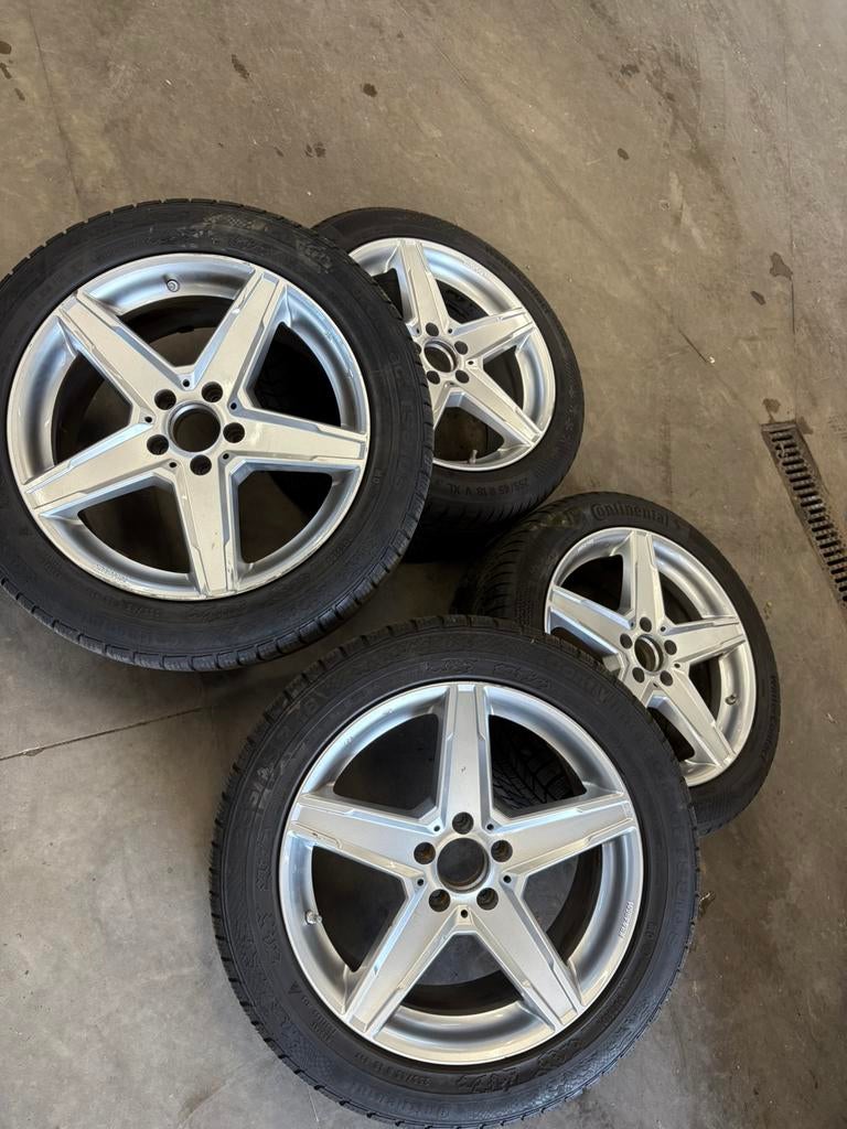 Mercedes S klasse velgen 18 inch - continental winterbanden, Ophalen, Gebruikt