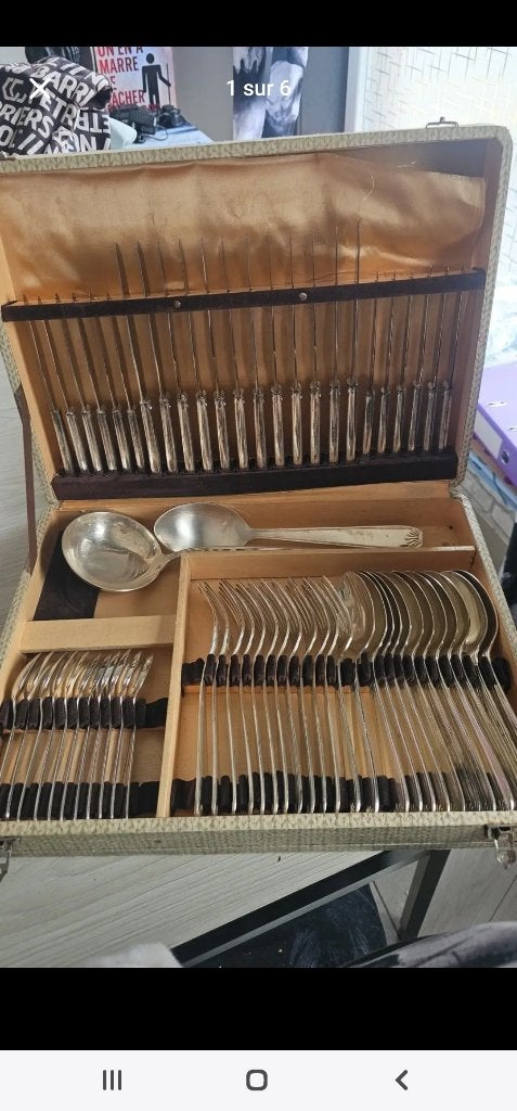 Ménagère complète 62 pièces WISKEMANN, Antiek en Kunst, Antiek | Bestek, Ophalen of Verzenden