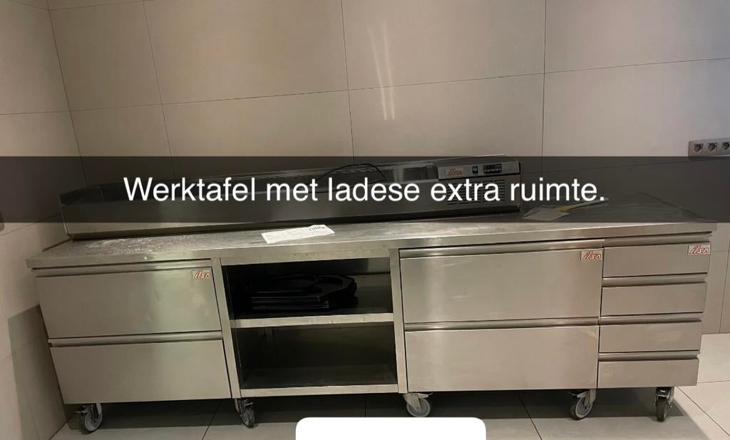Grote Inox Werktafels horeca., Zakelijke goederen, Ophalen of Verzenden