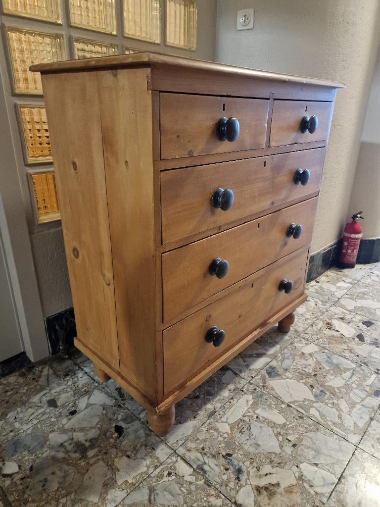 Origineel Engels grenen dressoir!, Ophalen, Gebruikt, 5 laden of meer, 100 tot 150 cm