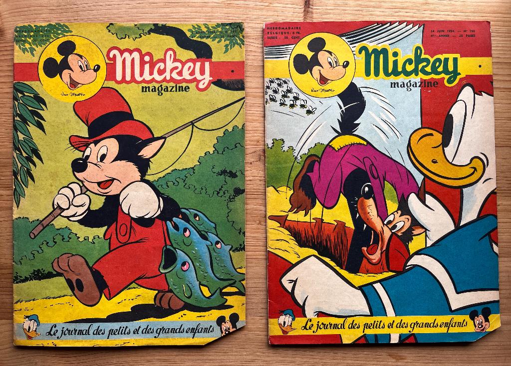 2 Mickey Magazine 1954, Boeken, Stripverhalen, Zo goed als nieuw, Meerdere stripboeken, Ophalen of Verzenden