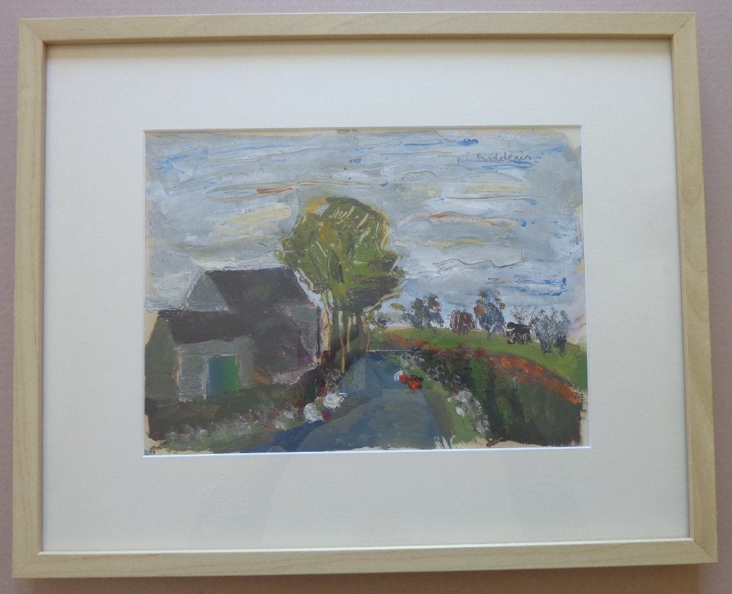 JACK GODDERIS / KIPPEN BIJ HUIS / OLIEVERF / 43x53cm / KADER, Enlèvement ou Envoi