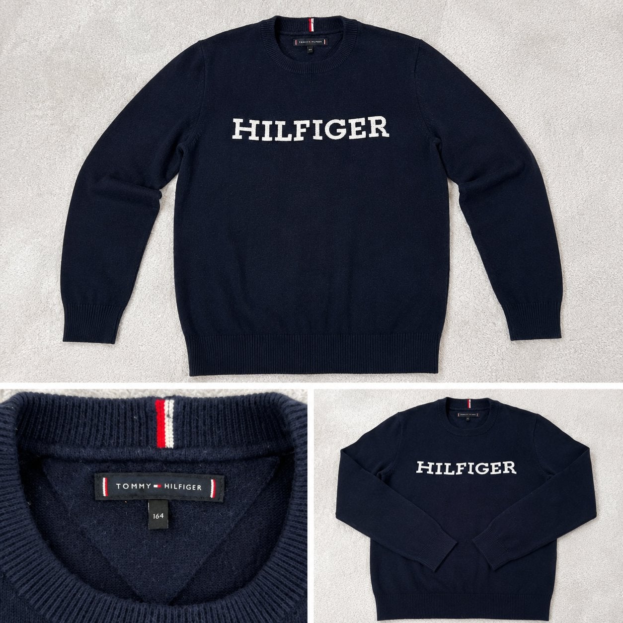 Tommy Hilfiger trui in navy/donkerblauw maat 164, Enlèvement ou Envoi, Porté