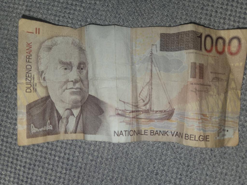 1000 Belgische frank, Ophalen, Papier, Setje, Zilver
