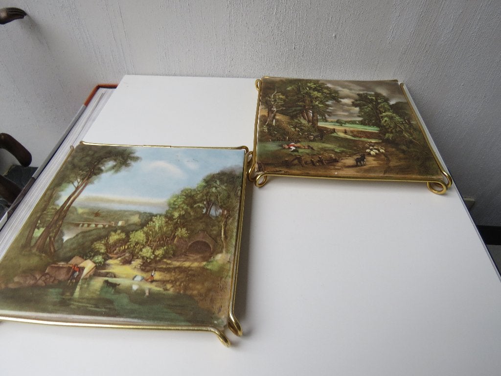 Paire de sous-verres en faïence Royal Sphinx Maastricht, Antiquités & Art, Enlèvement ou Envoi