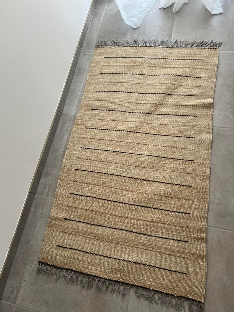 Hangebreide vloerkleed, 150 à 200 cm, Crème, Comme neuf, Enlèvement