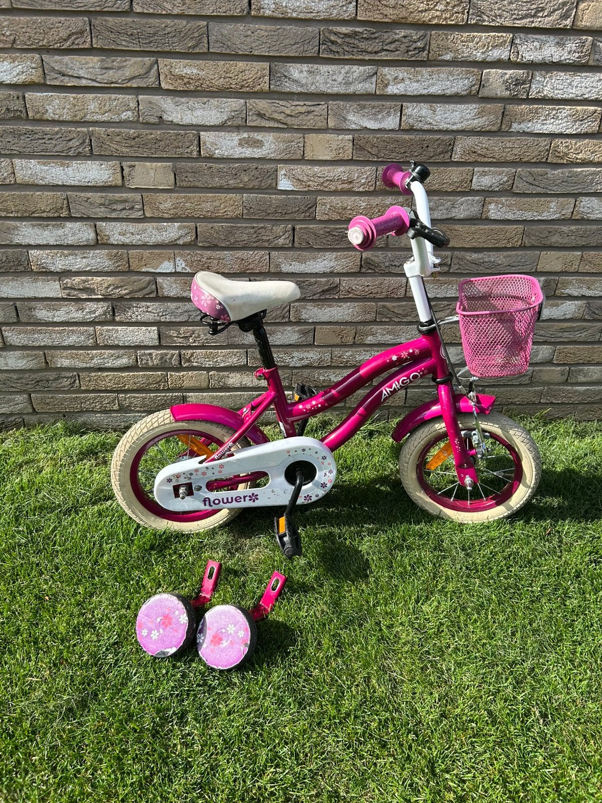 Kinderfietsje 12”, Stabilisateurs, Frein à rétropédalage, Enlèvement, Utilisé