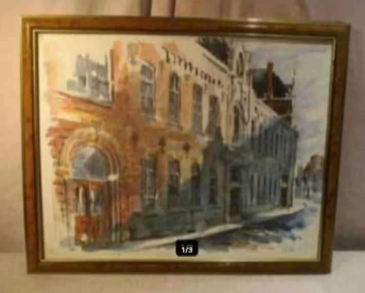 Belle lithographie 'Rue d'Anvers' - Pierre van Lit, Numéroté, Enlèvement ou Envoi, Autres sujets, Lithographie