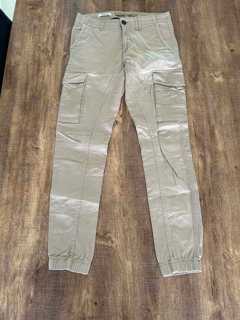 Jeans/Cargo beige, Kleding | Heren, Broeken en Pantalons, Ophalen, Beige, Jack&Jones, Zo goed als nieuw